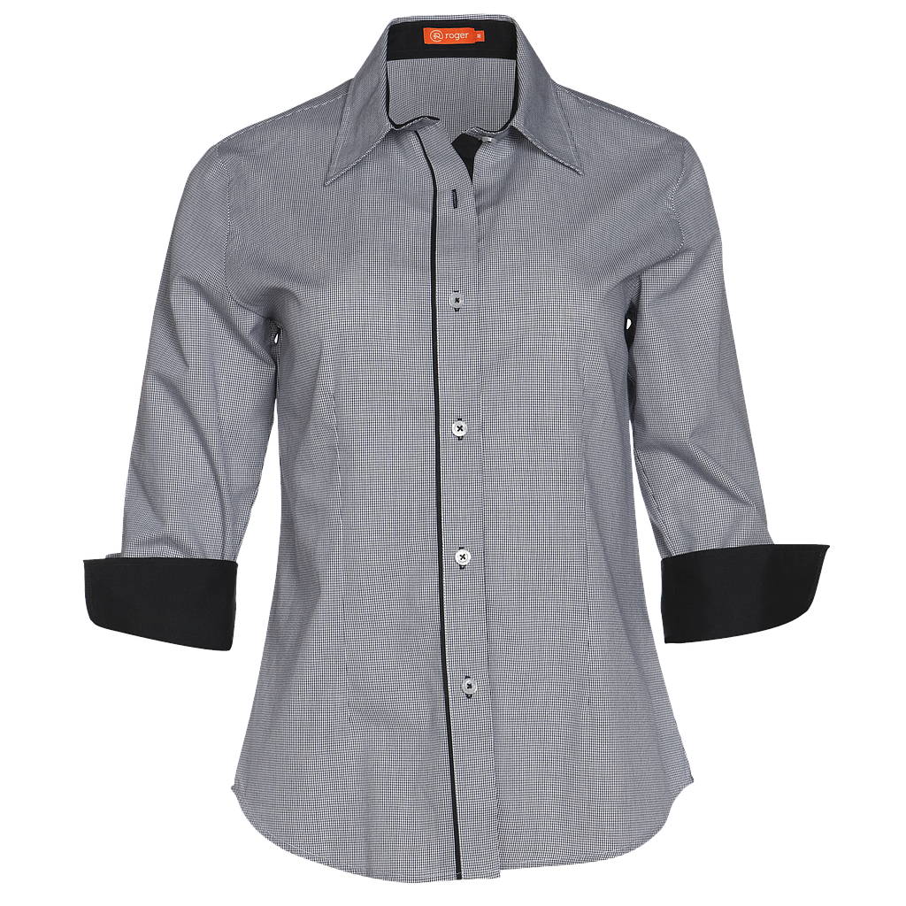 Camisa Mujer Cuello Camisero Manga 3/4 Plaid - 960151 