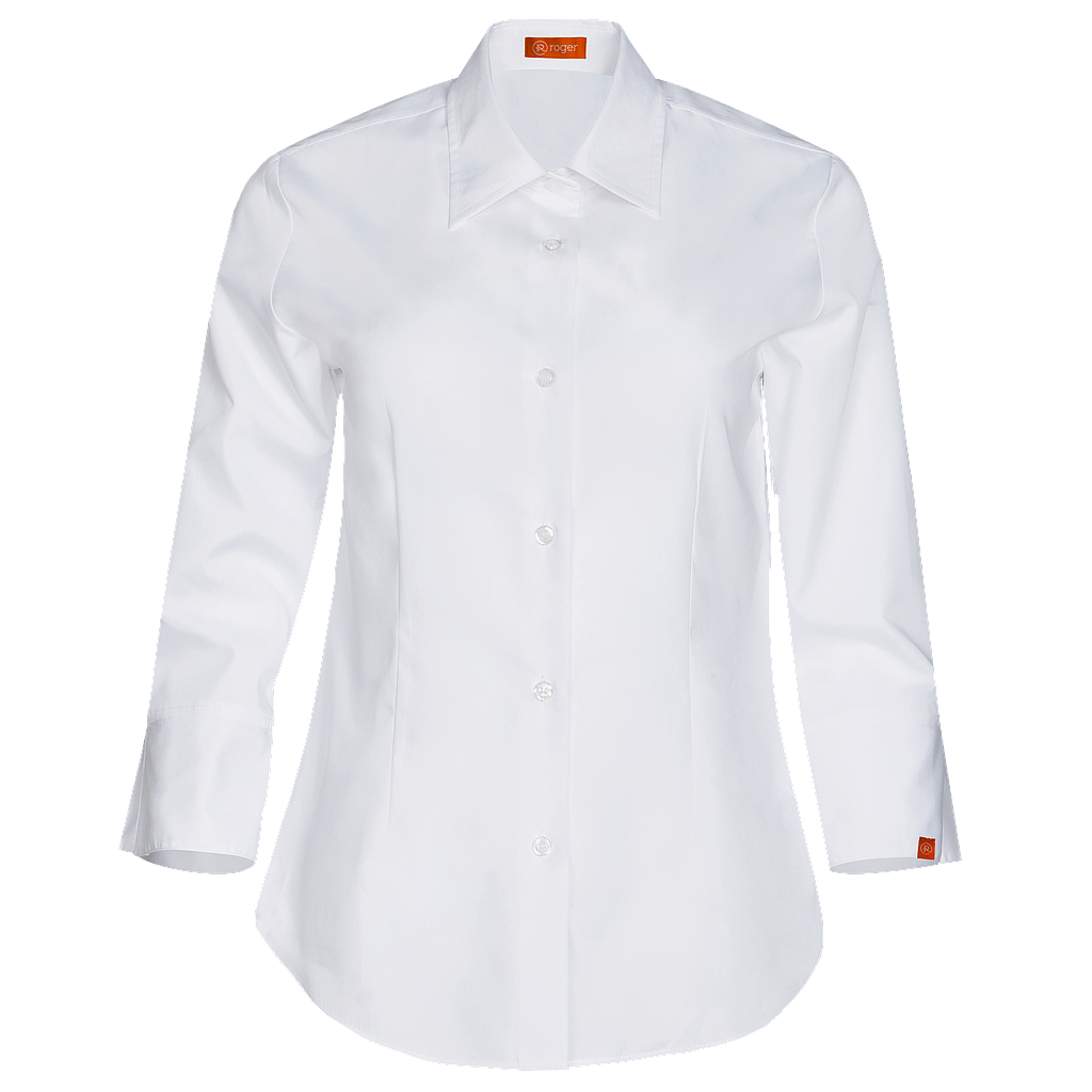 Camisa Basic blanca de hombre manga larga Delon - Roger