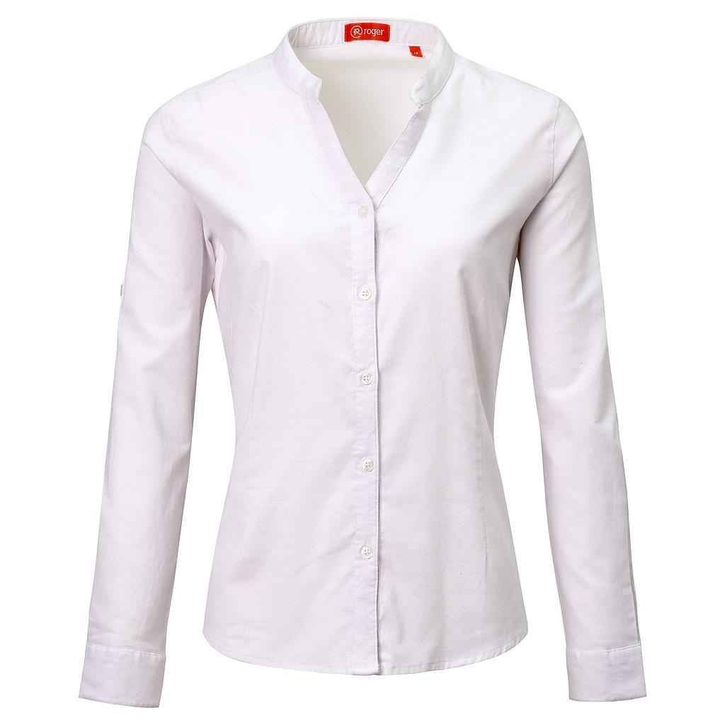 Camisa Mujer Cuello Mao Manga Larga Oxford 990225 Uniformes Roger