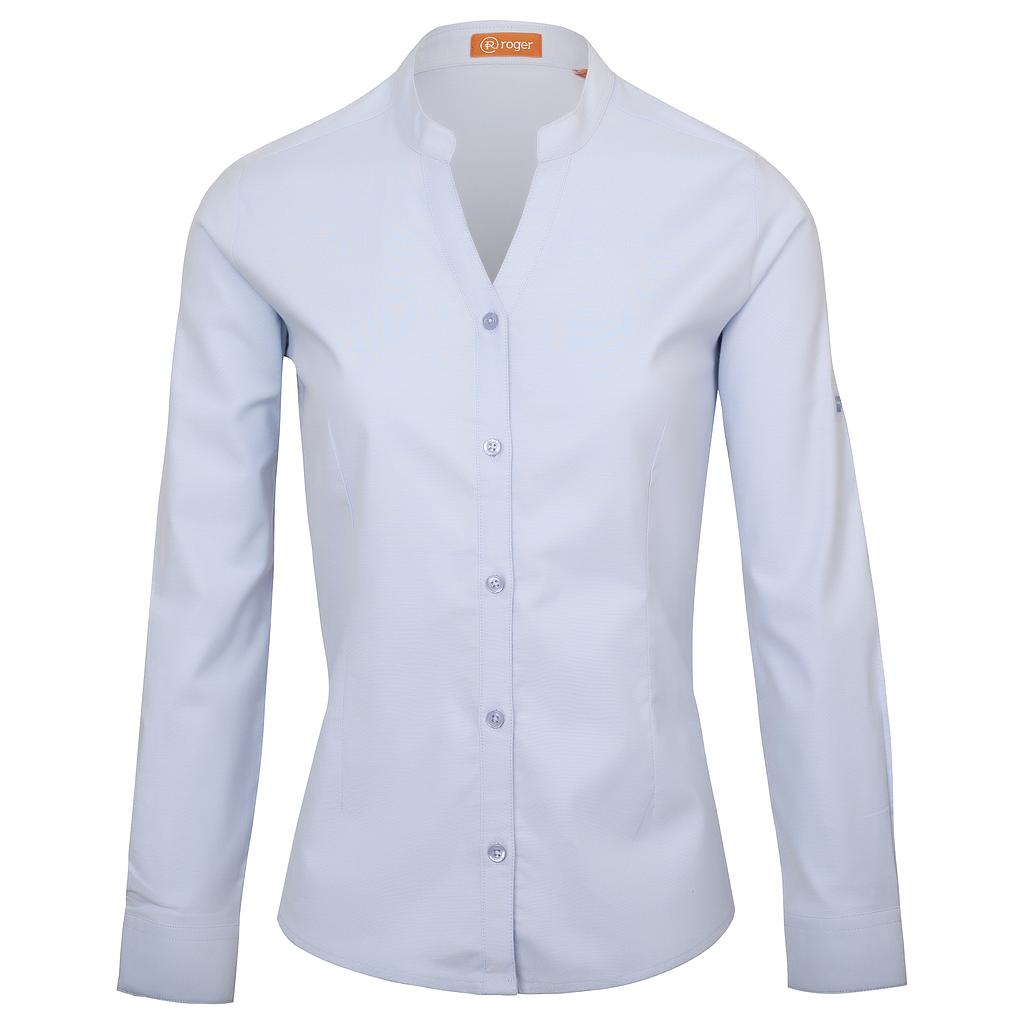 Camisa Mujer Cuello Mao Manga Larga Oxford 990225 Uniformes Roger